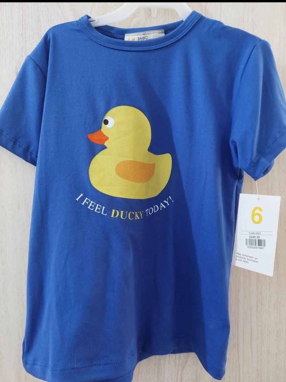 Kids Blue Pajama Set 'I Feel Ducky Today' Duck Graphic Tee